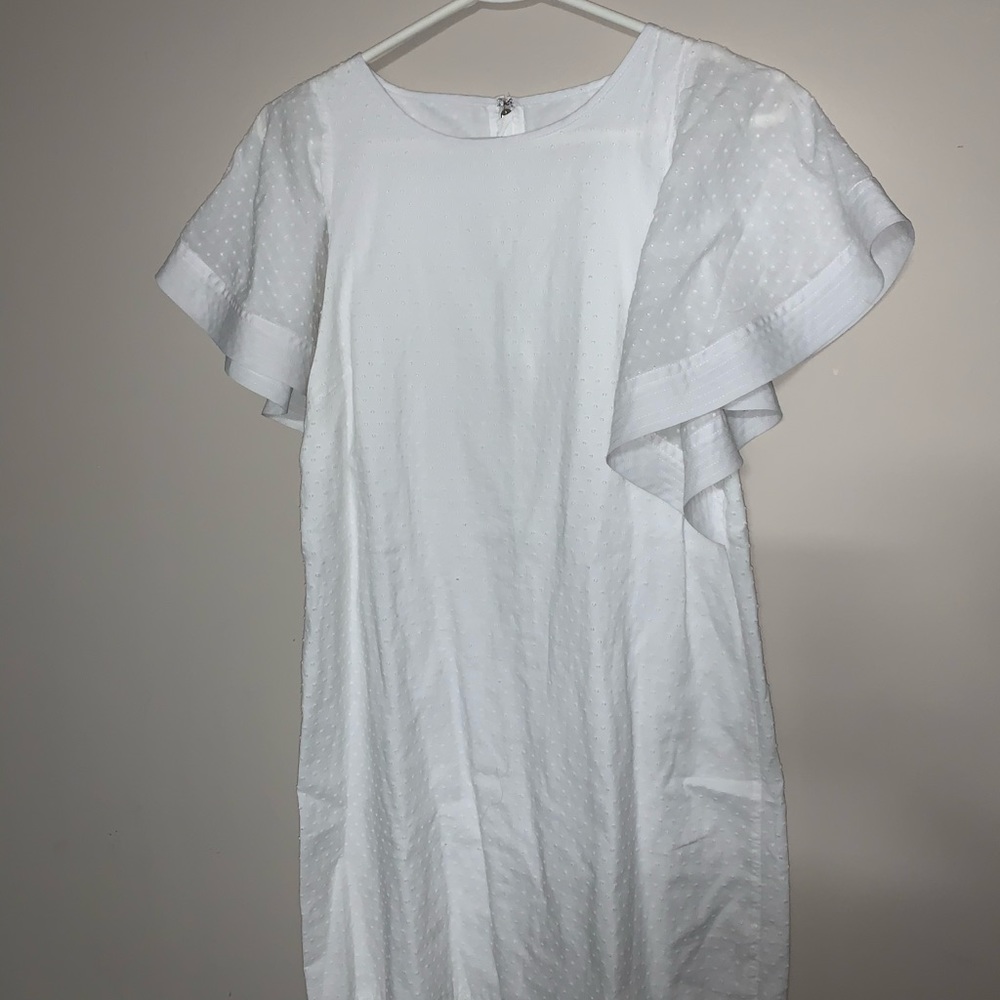 J. Crew Swiss Dot Flutter Sleeve Dress